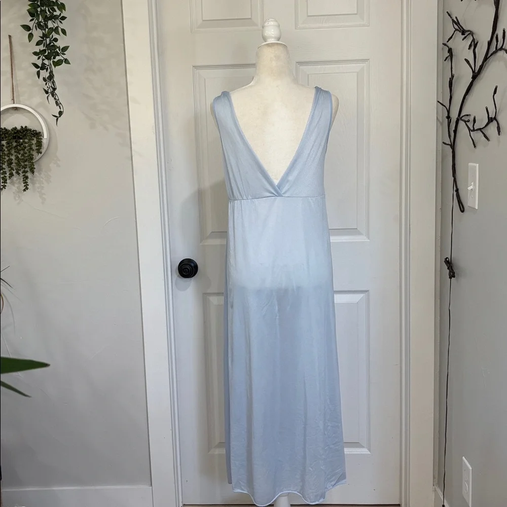 Vintage Union Made Light Blue Nylon Slip Dress - Picture 4 of 5